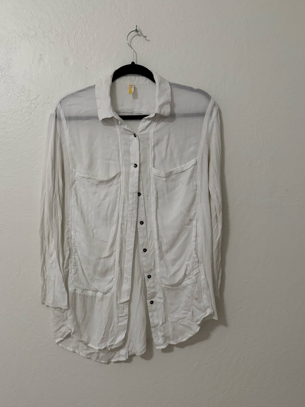 FREE PEOPLE S Tunic Top White Button Down